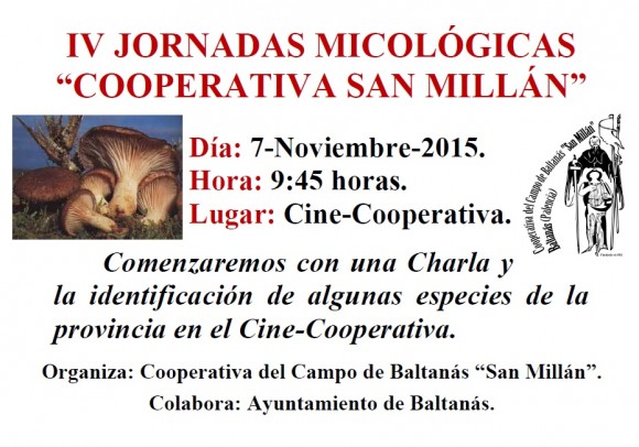 Cartel IV Jornadas Micológicas. Noviembre-2015.