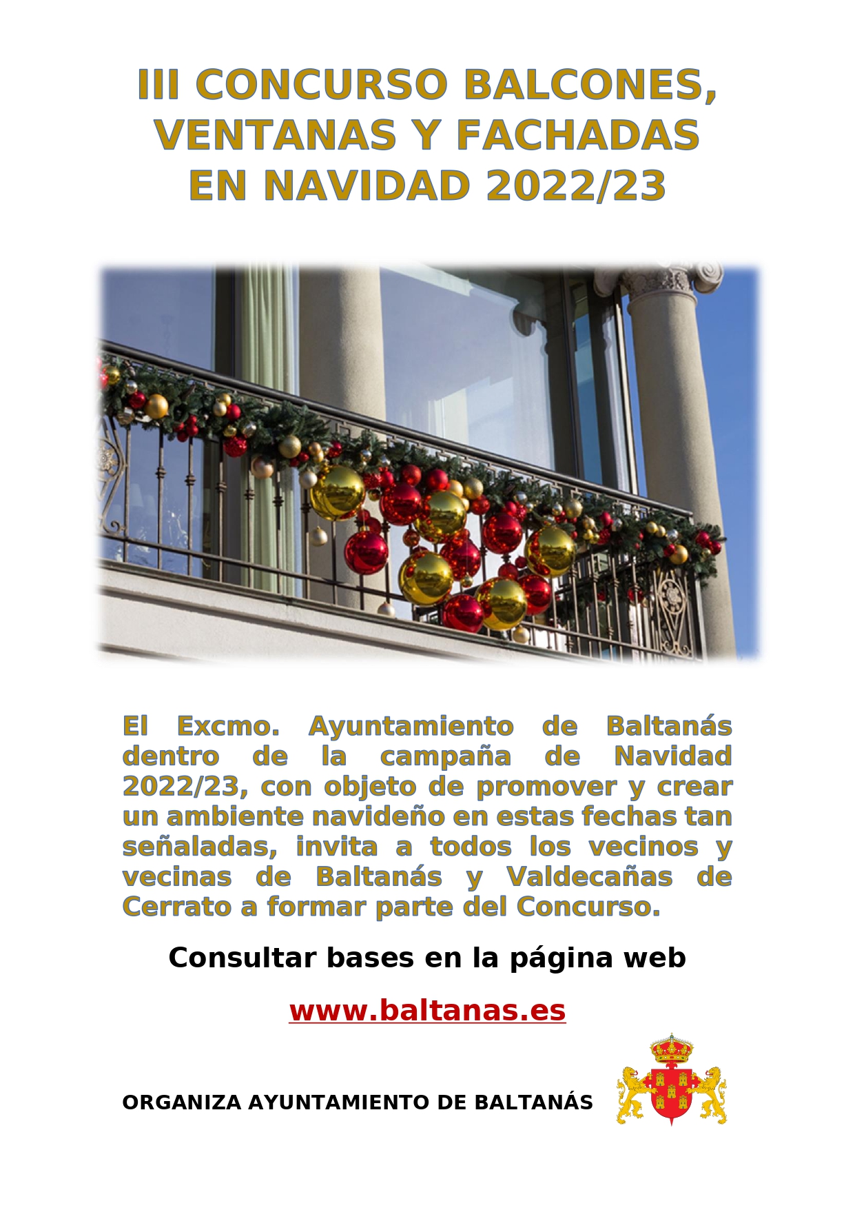 BASES CONCURSO BALCONES, VENTANAS Y FACHADAS EN NAVIDAD 2022/23